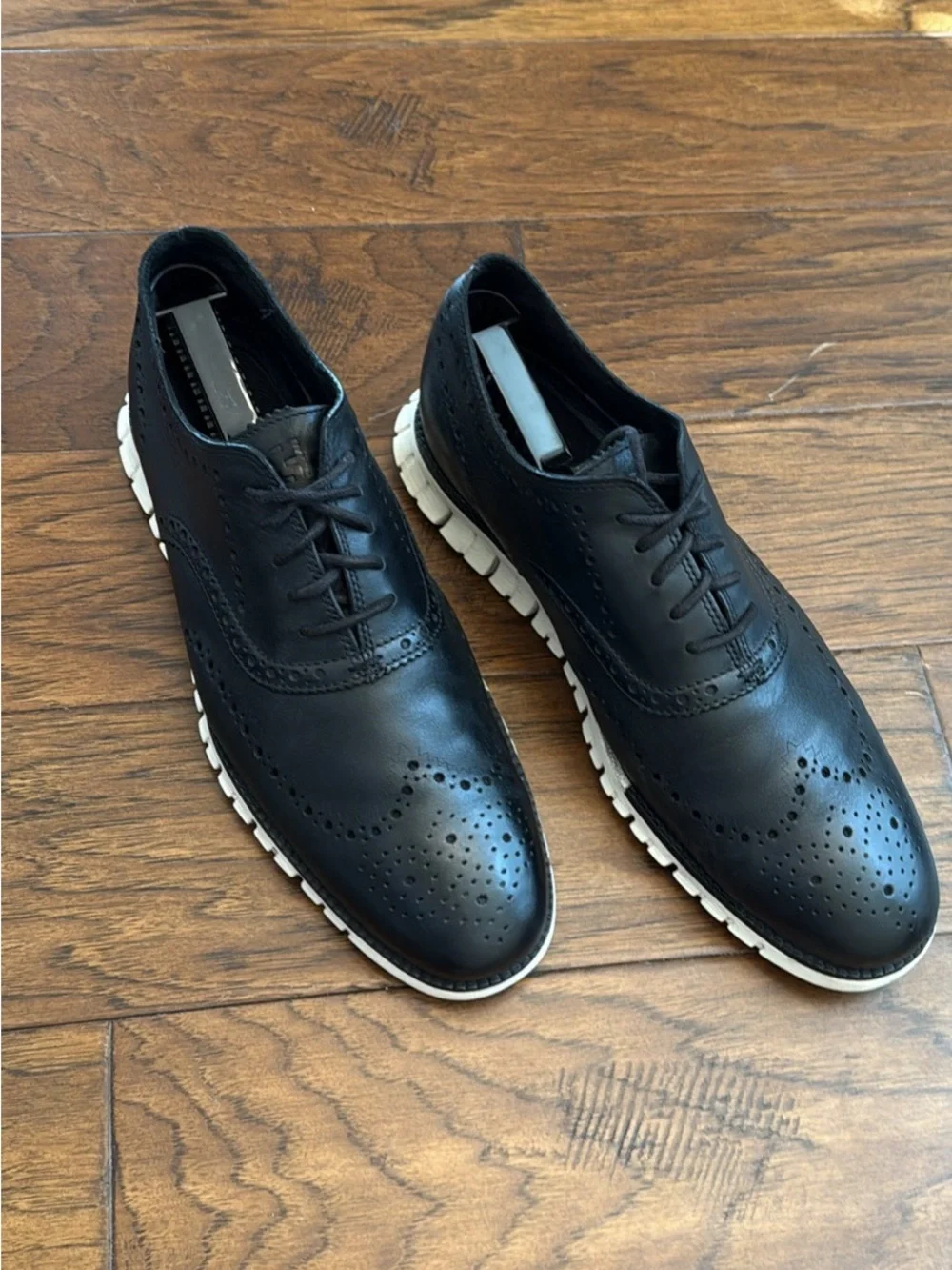 Cole Haan Black Leather Wingtip Oxford Shoes - Men